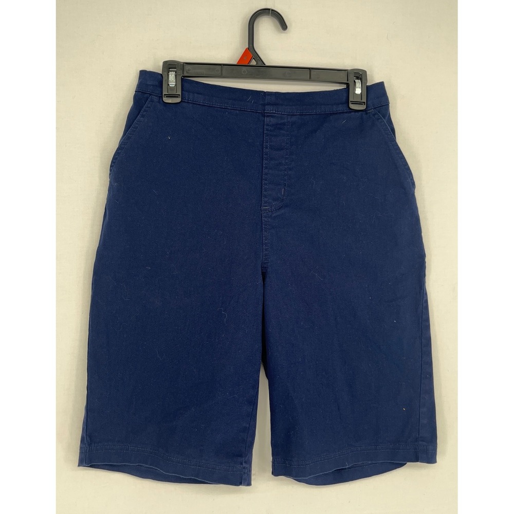Denim & Co Shorts Womens Medium Navy Blue Pull On Elastic Waist Pockets A89434
